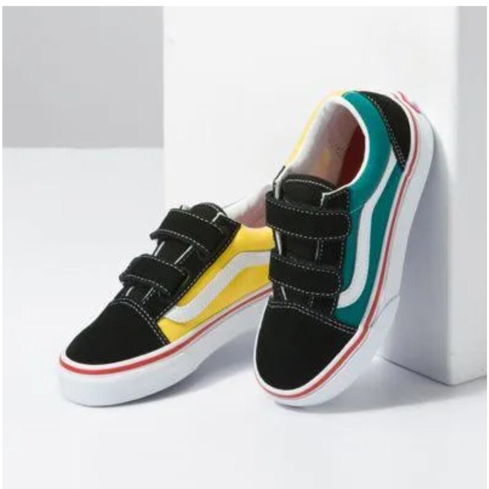 Vans Old Skool V  Size 13.5 Y | Color: Green/Yellow